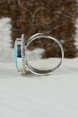 Navajo Turquoise & Sterling Silver Ring - Jeanette Saunders - Size 12.5
