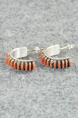 Coral & Sterling Silver Earrings - Milborne Dishta