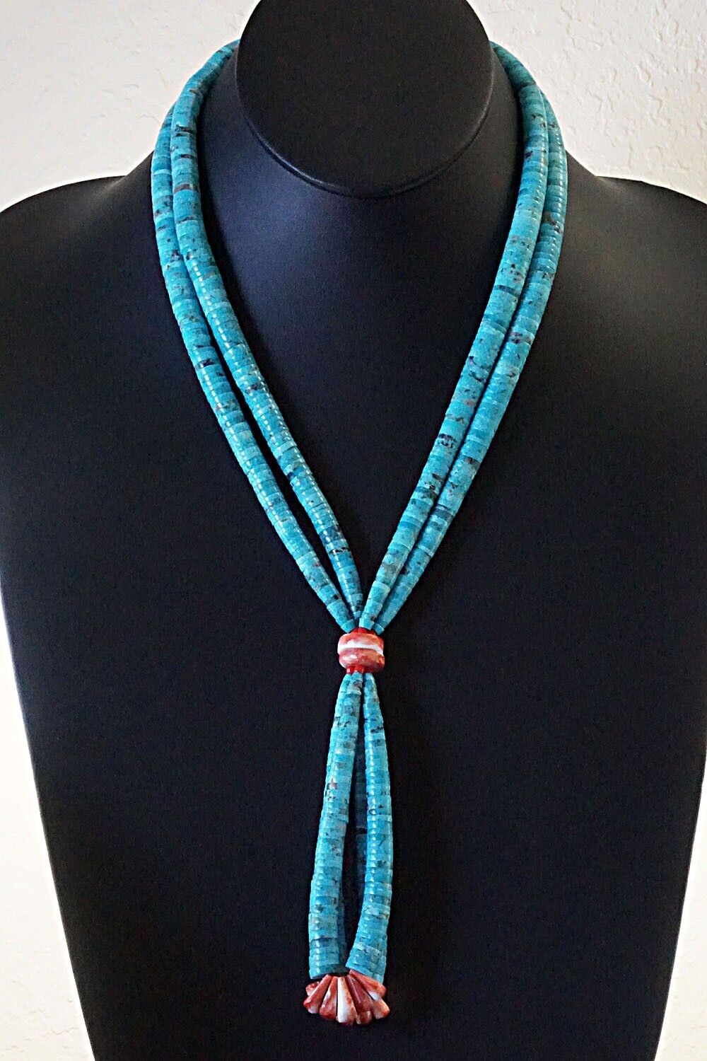 Turquoise & Spiny Oyster Necklace - Lupe Lovato