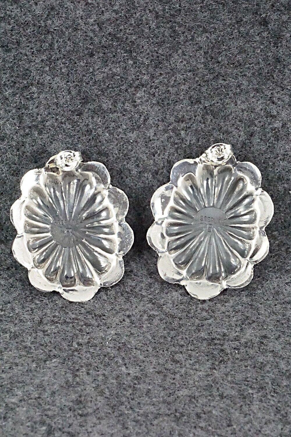 Spiny Oyster & Sterling Silver Earrings - Joan Begay