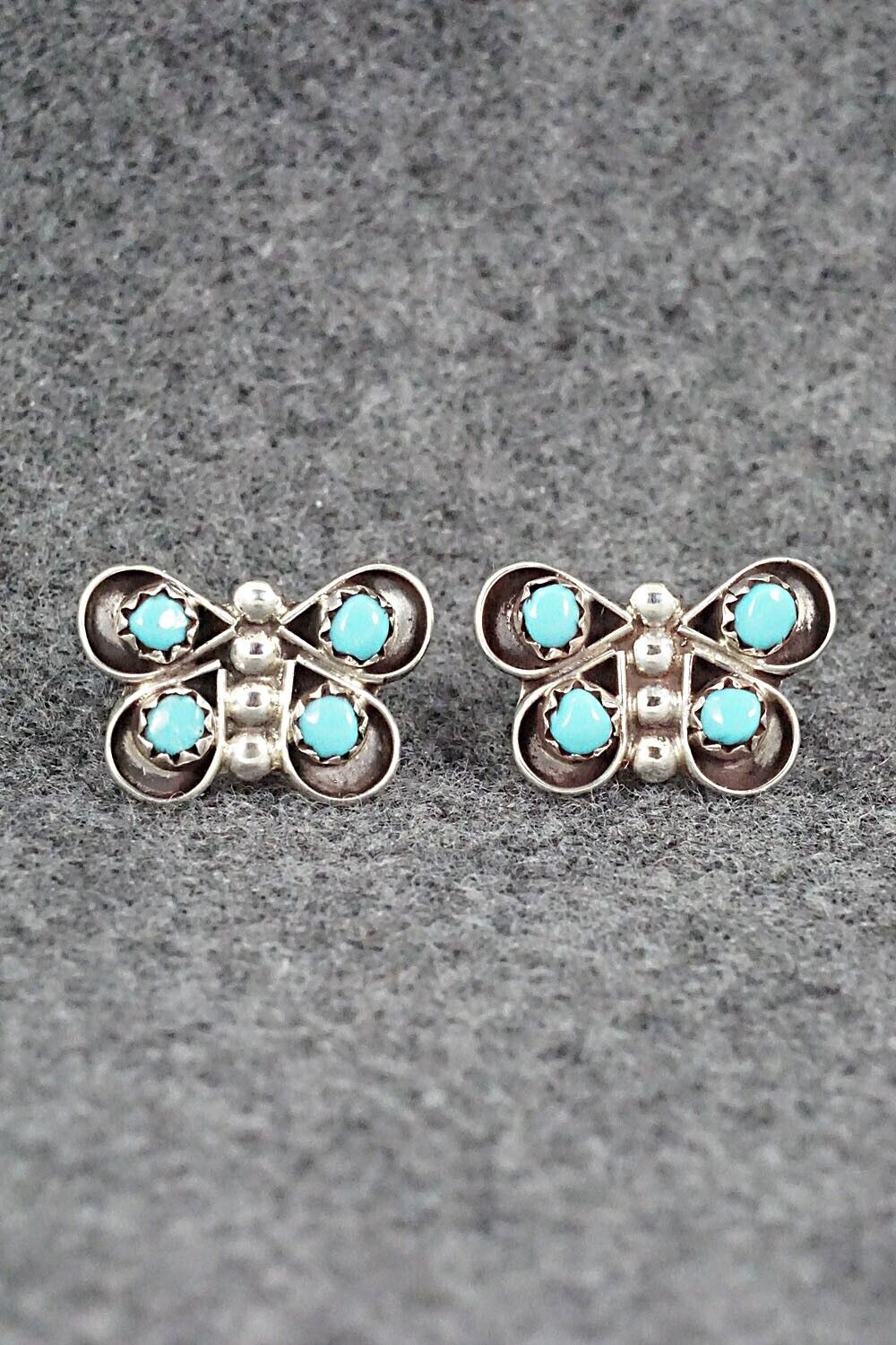 Turquoise & Sterling Silver Earrings - Gloria Lonasee
