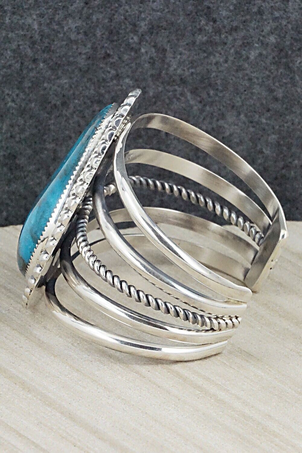 Turquoise & Sterling Silver Bracelet - Leslie Nez