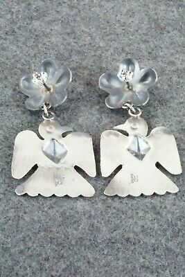 Spiny Oyster & Sterling Silver Earrings - Tim Yazzie