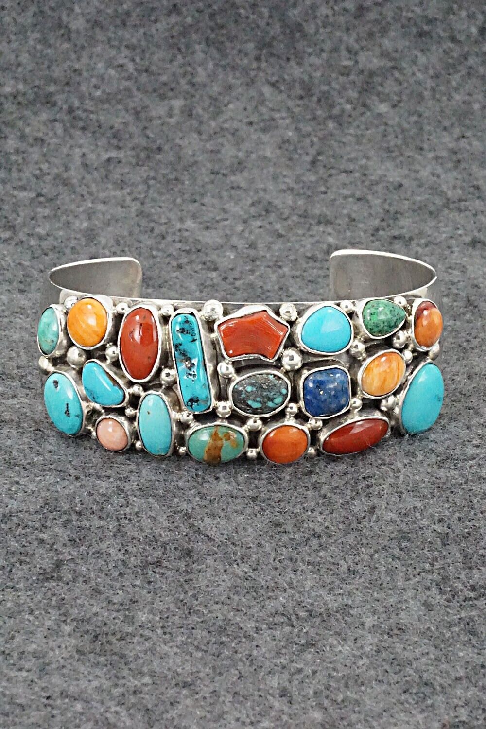 Multi Stone & Sterling Silver Bracelet - Victor Thompson