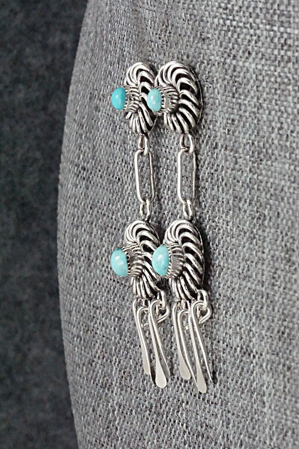 Turquoise & Sterling Silver Earrings - Al Lementino