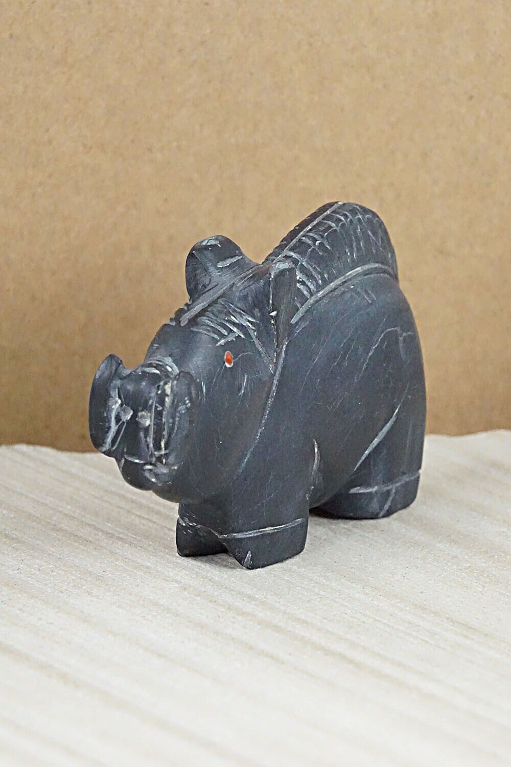 Razorback Hog Zuni Fetish Carving - Louise Ponchuella