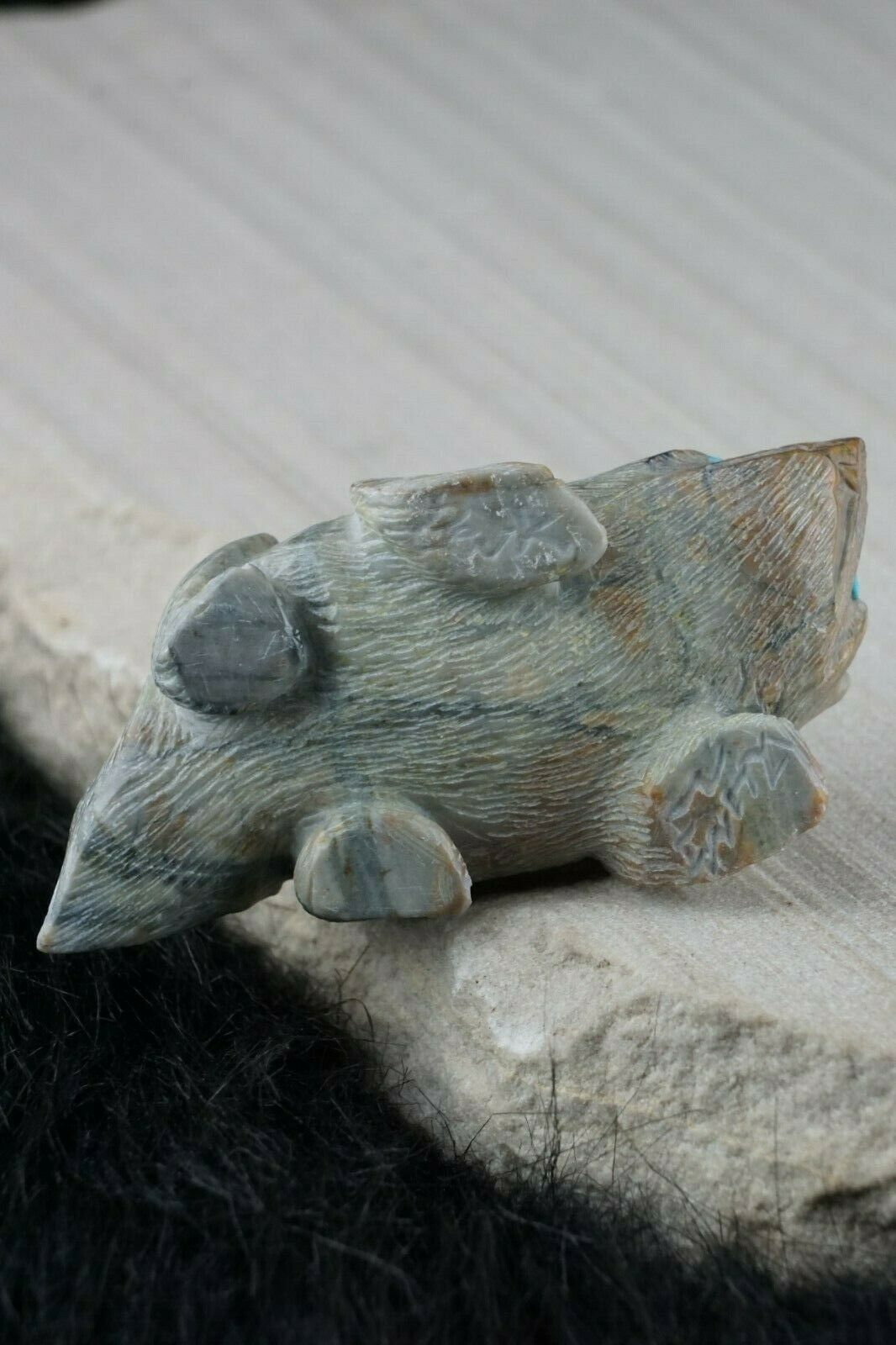 Badger Zuni Fetish Carving - Alvin Haloo - High Lonesome Trading