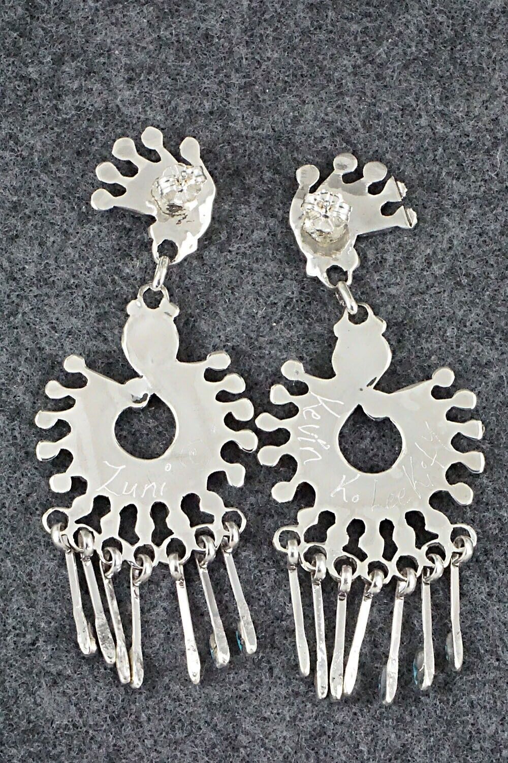 Turquoise & Sterling Silver Earrings - Kevin Leekity