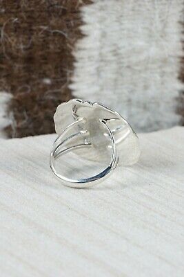 Navajo Turquoise and Sterling Silver Ring - Samuel Yellowhair - Size 8.25