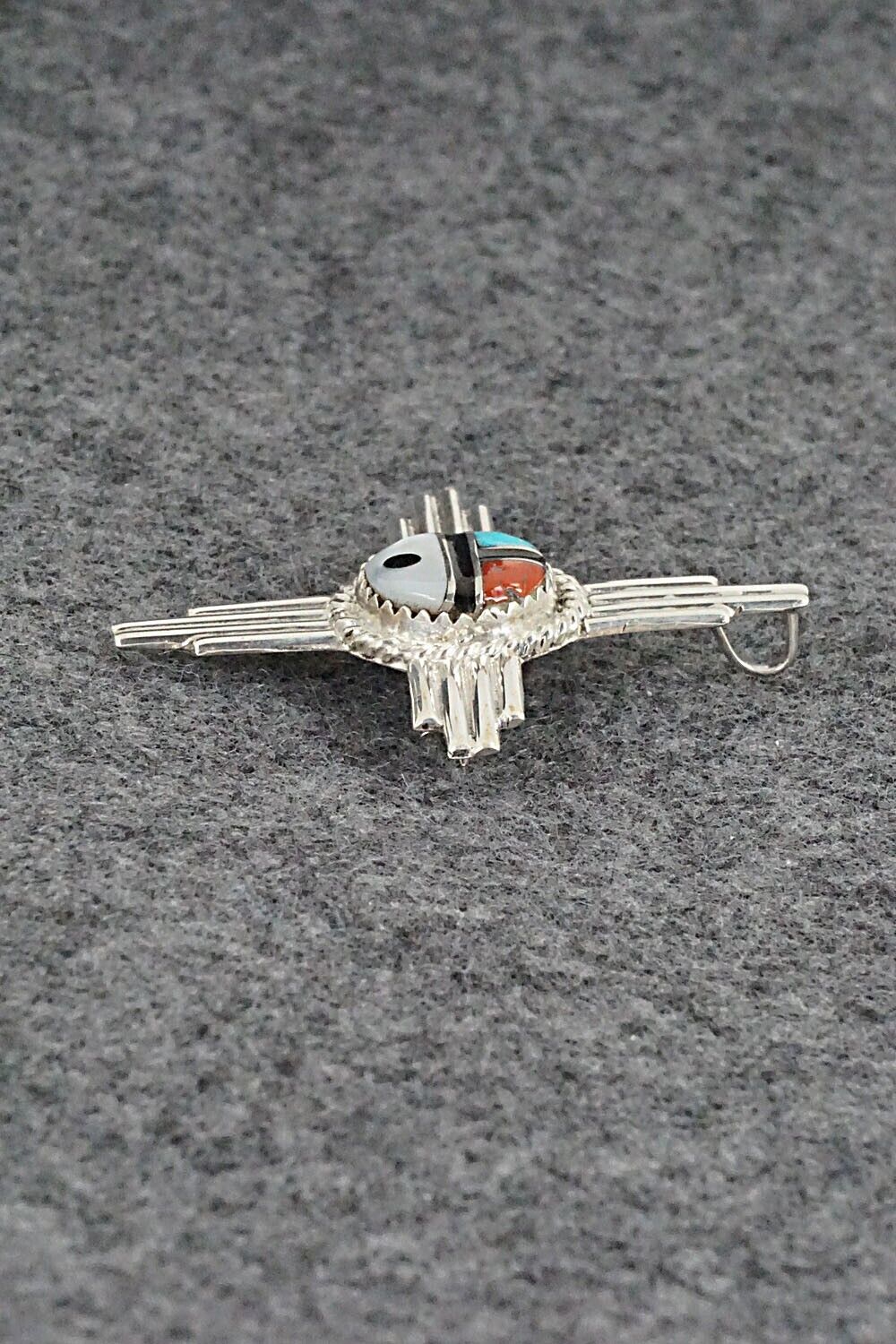 Multi Stone & Sterling Silver Pendant/Pin - Elvira Kiyite