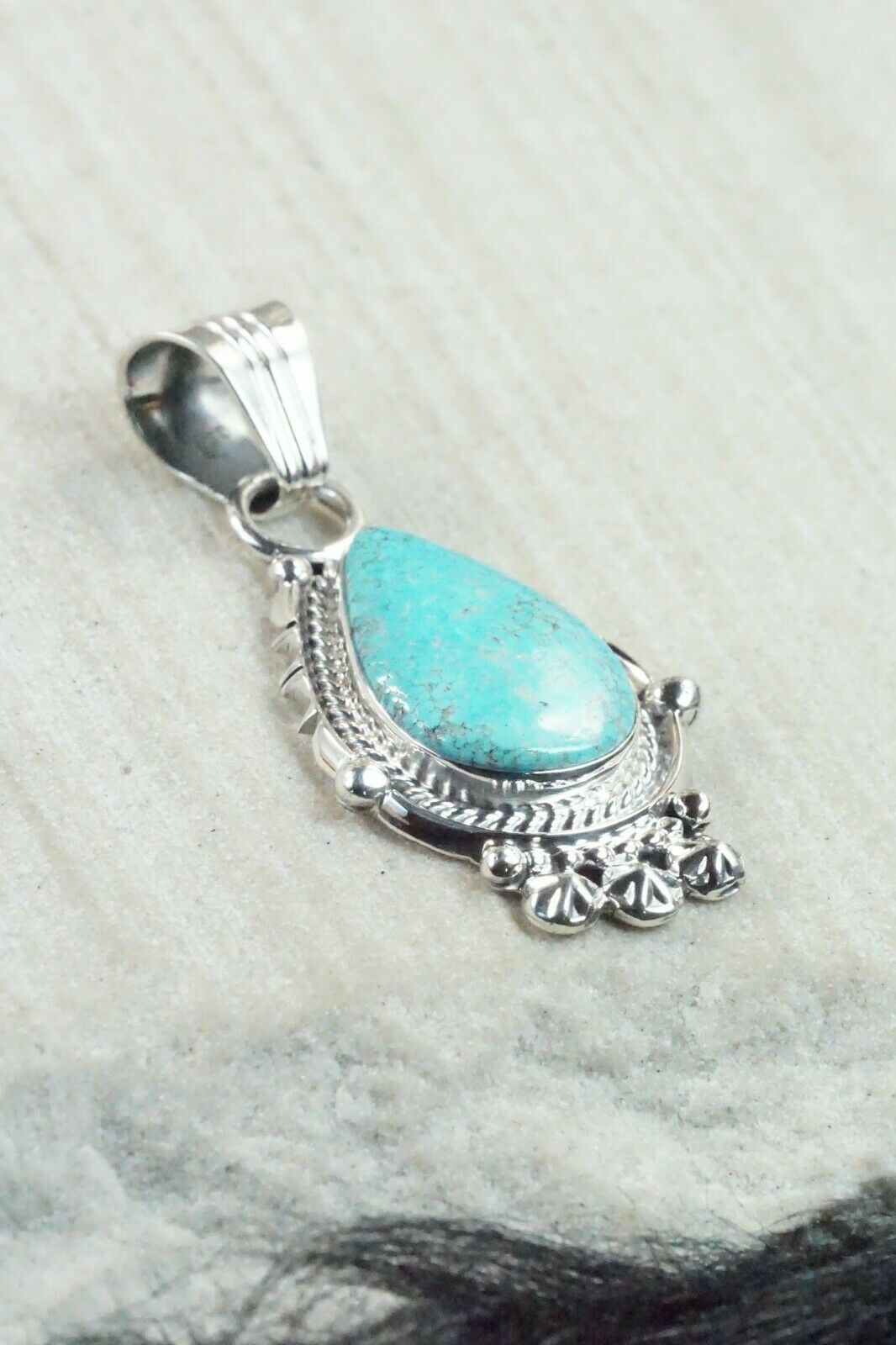 Turquoise & Sterling Silver Pendant - Bobby Platero