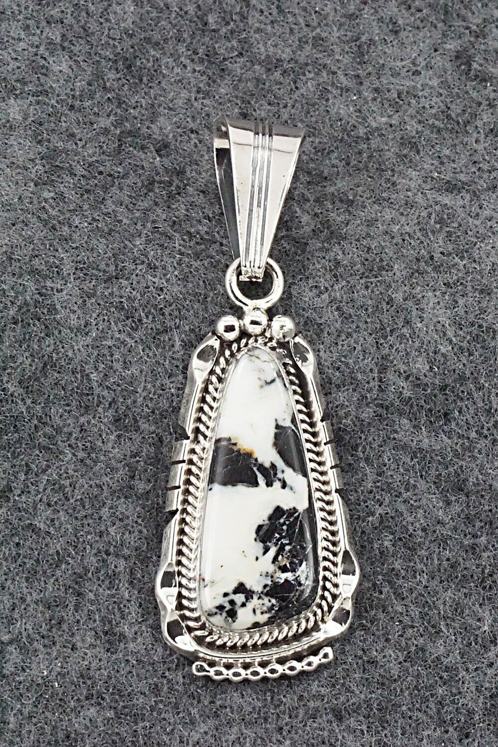 White Buffalo & Sterling Silver Pendant - Samuel Yellowhair