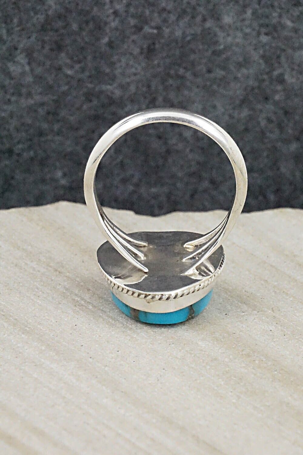 Turquoise & Sterling Silver Ring - Alice Rose Saunders - Size 8.5