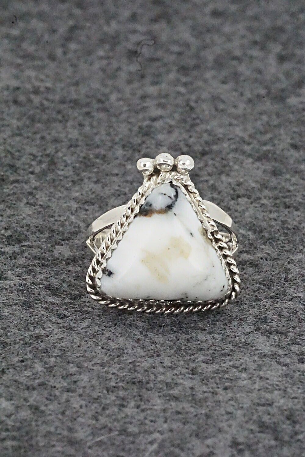 White Buffalo & Sterling Silver Ring - Judy Largo - Size 5.5