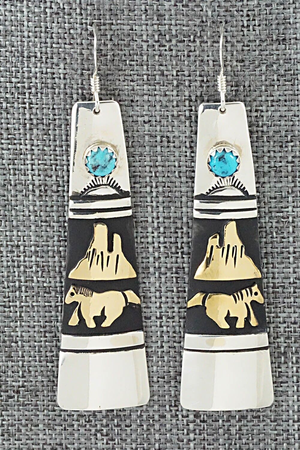 Turquoise & Sterling Silver Earrings - Rosita Singer