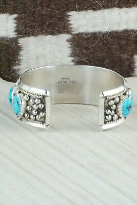 Turquoise & Sterling Silver Bracelet - Leslie Nez