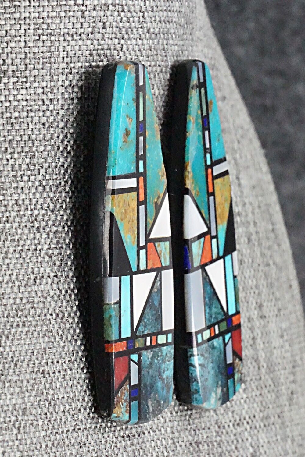 Multi Stone Inlay Earrings - Chris T. Nieto