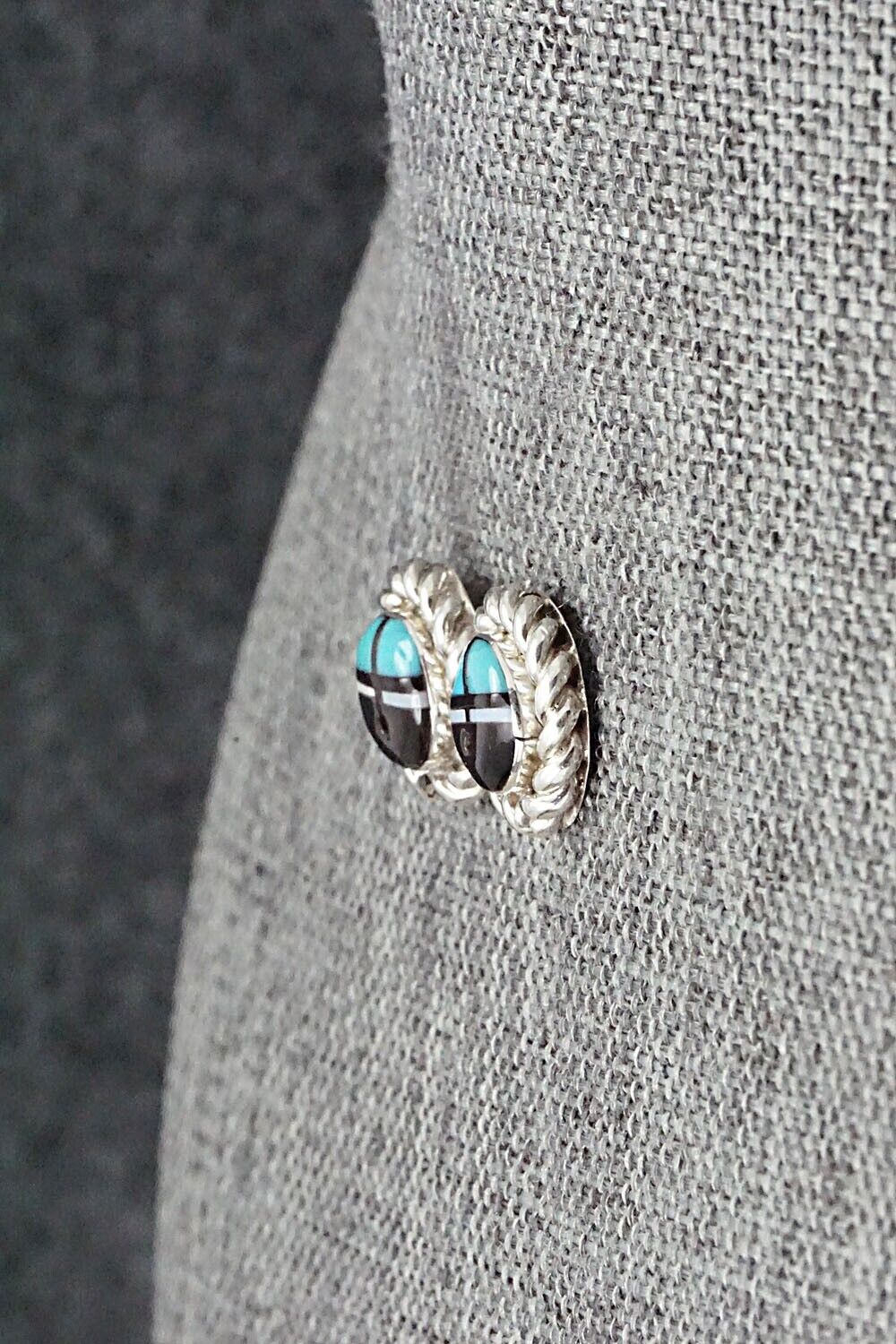 Multi Stone Inlay & Sterling Silver Earrings - Dave Lalio