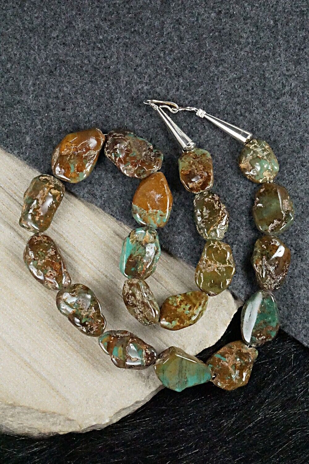 Turquoise and Sterling Silver Necklace - Louise Joe