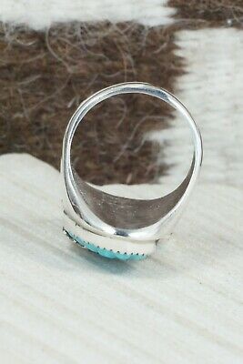 Turquoise & Sterling Silver Ring - Lyolita Tsattie - Size 12.25