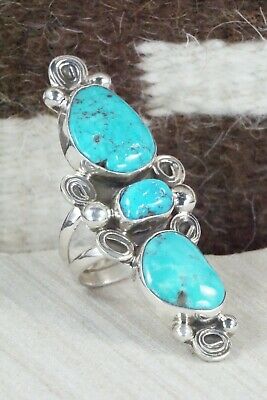 Turquoise & Sterling Silver Ring - Delbert Arviso - Size 8