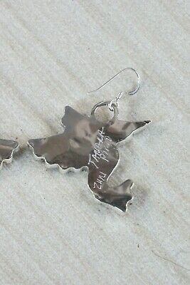 Zuni Multi Stone Inlay & Sterling Silver Hummingbird Earrings - Tamara Pinto - High Lonesome Trading
