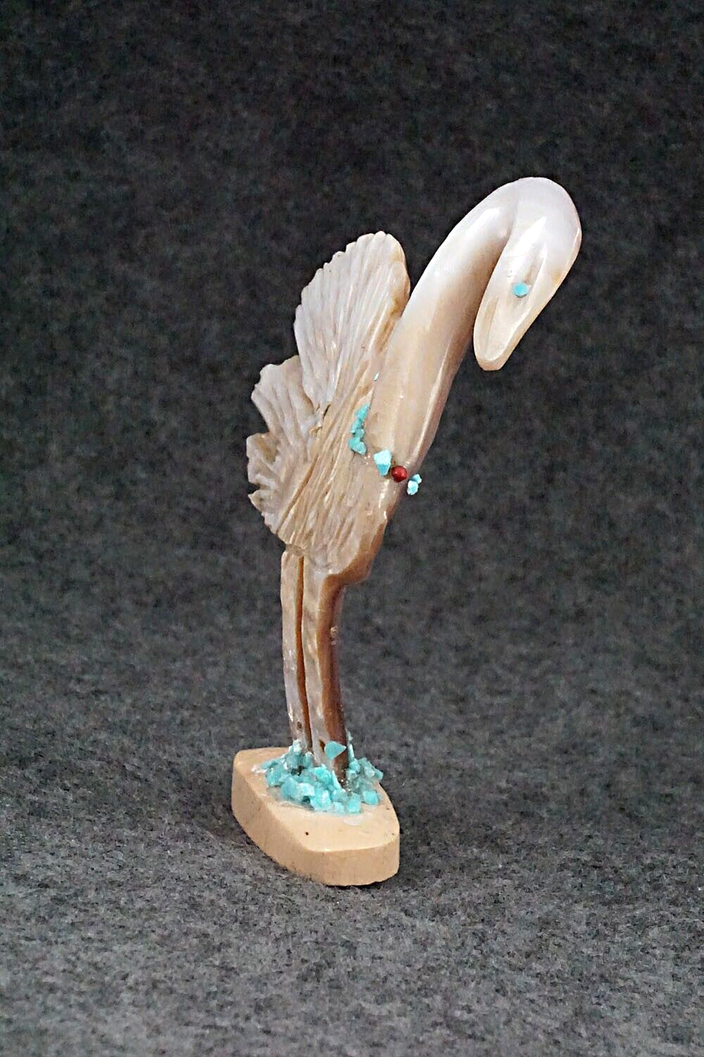 Flamingo Zuni Fetish Carving - Kevin Quam