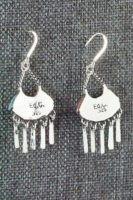 Turquoise, Coral & Sterling Silver Earrings - Edmund Cooeyate - High Lonesome Trading