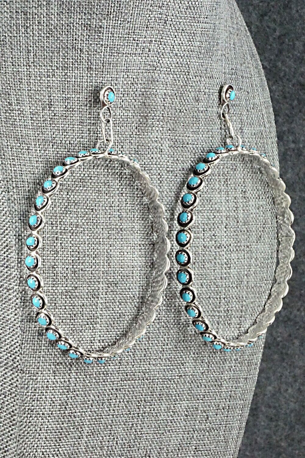 Turquoise & Sterling Silver Earrings - Florenda Lonasee
