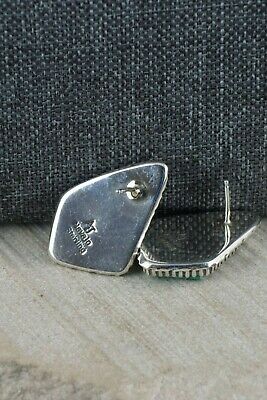 Navajo Turquoise & Sterling Silver Earrings - Alvin Joe - High Lonesome Trading