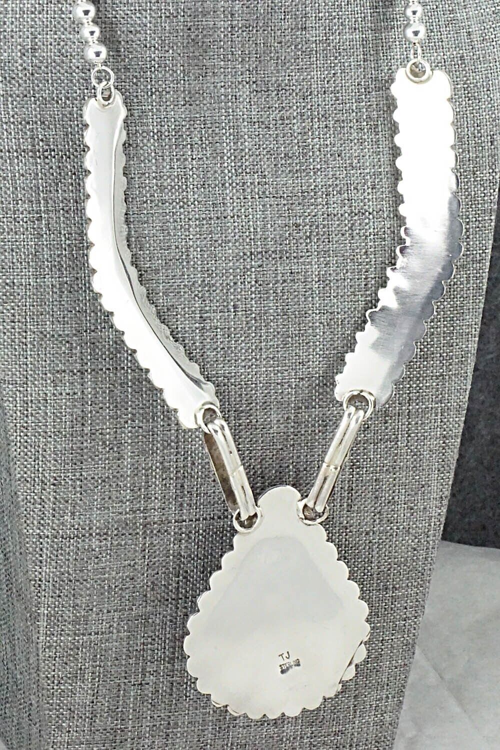 Turquoise & Sterling Silver Necklace and Earrings Set - Tina Jones