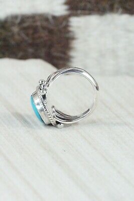 Navajo Turquoise & Sterling Silver Ring - Genevieve Frank - Size 5.5