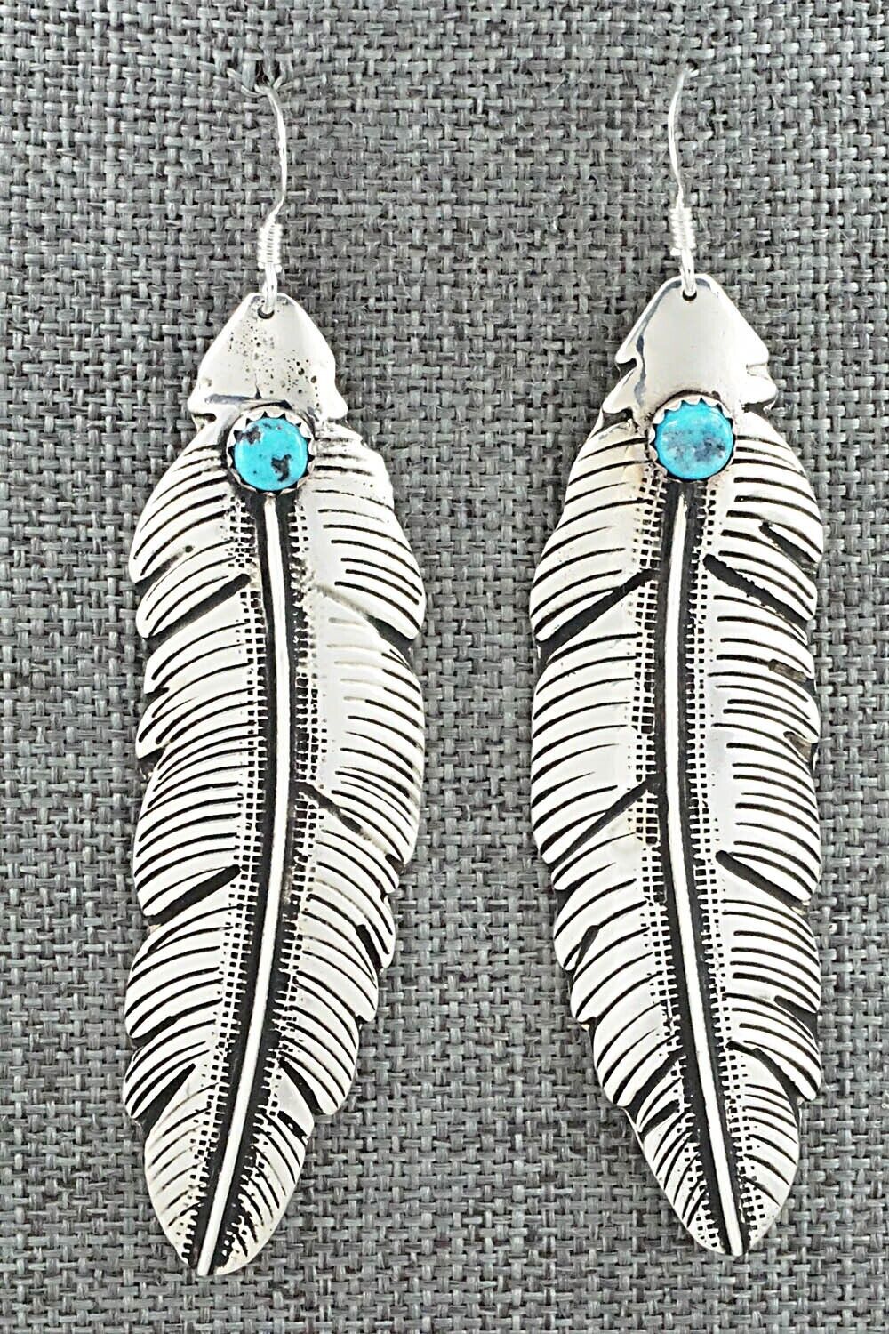 Turquoise & Sterling Silver Earrings - Rosita Singer
