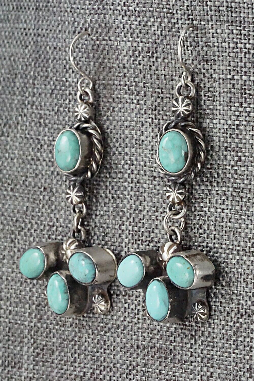 Turquoise & Sterling Silver Earrings - Wilson Dawes