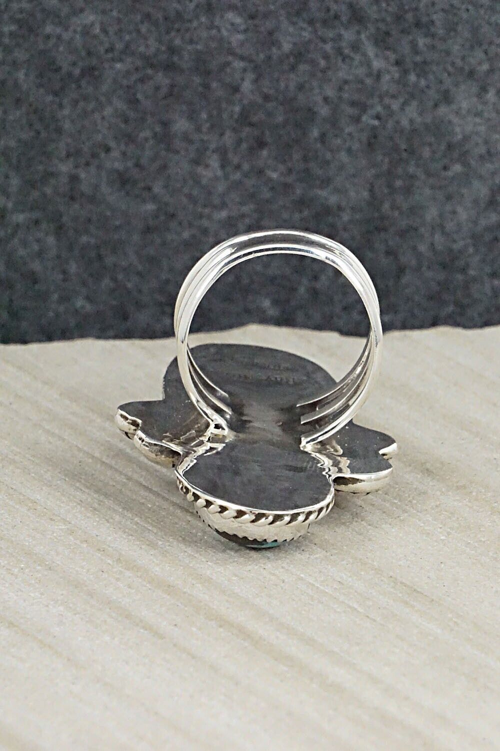 Turquoise & Sterling Silver Ring - Ray Nez - Size 10.5