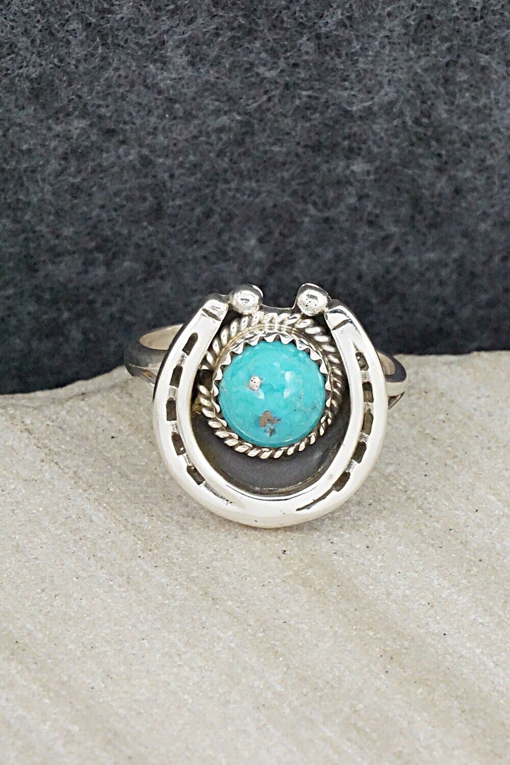 Turquoise & Sterling Silver Ring - Alice Rose Saunders - Size 8.75