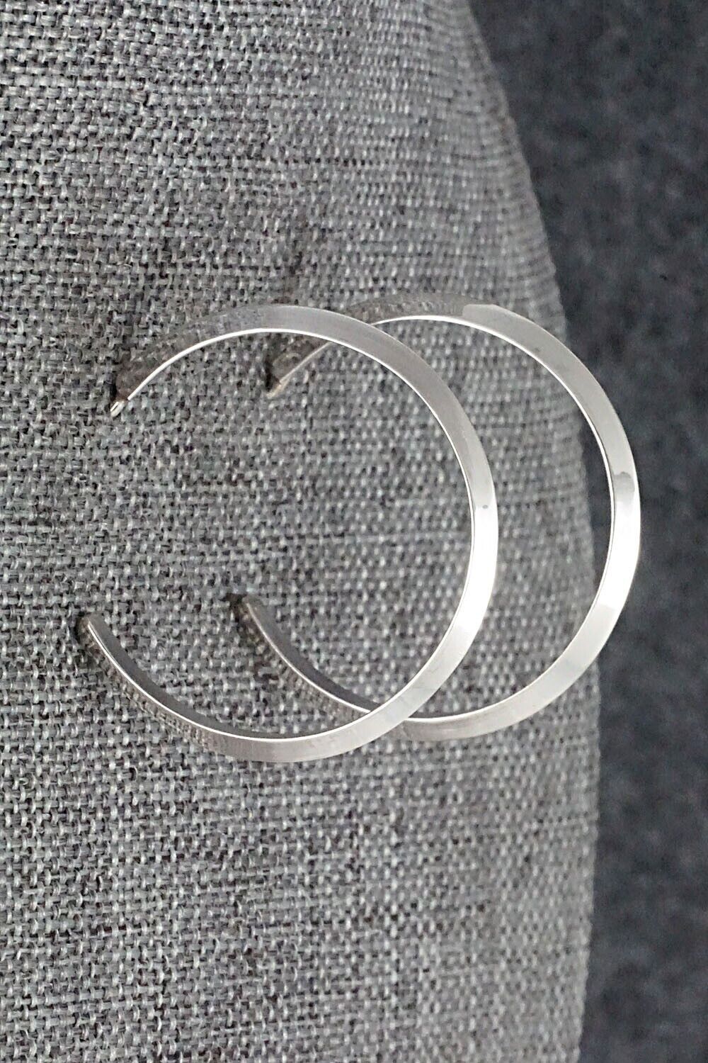 Sterling Silver Hoop Earrings - Elaine Tahe