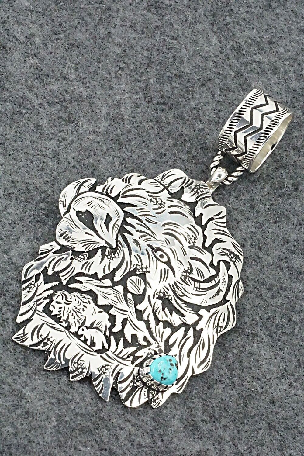 Turquoise & Sterling Silver Pendant - Richard Singer