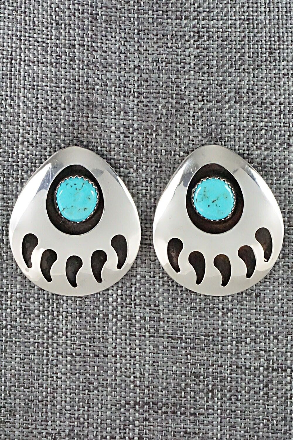 Turquoise & Sterling Silver Earrings - Virginia Long