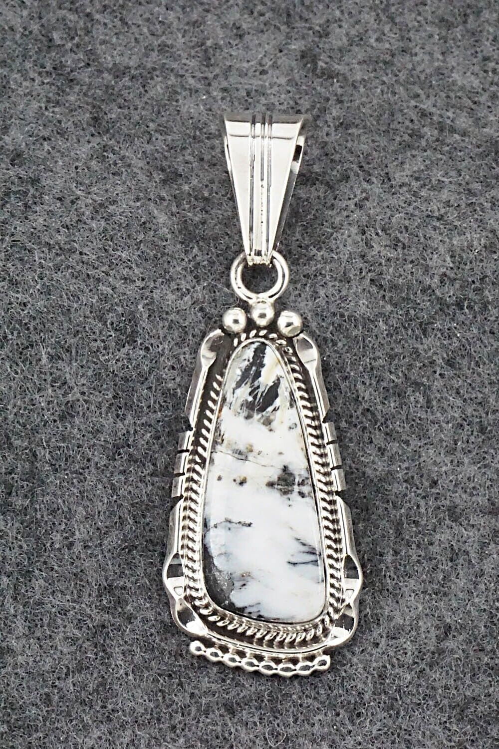 White Buffalo & Sterling Silver Pendant - Samuel Yellowhair