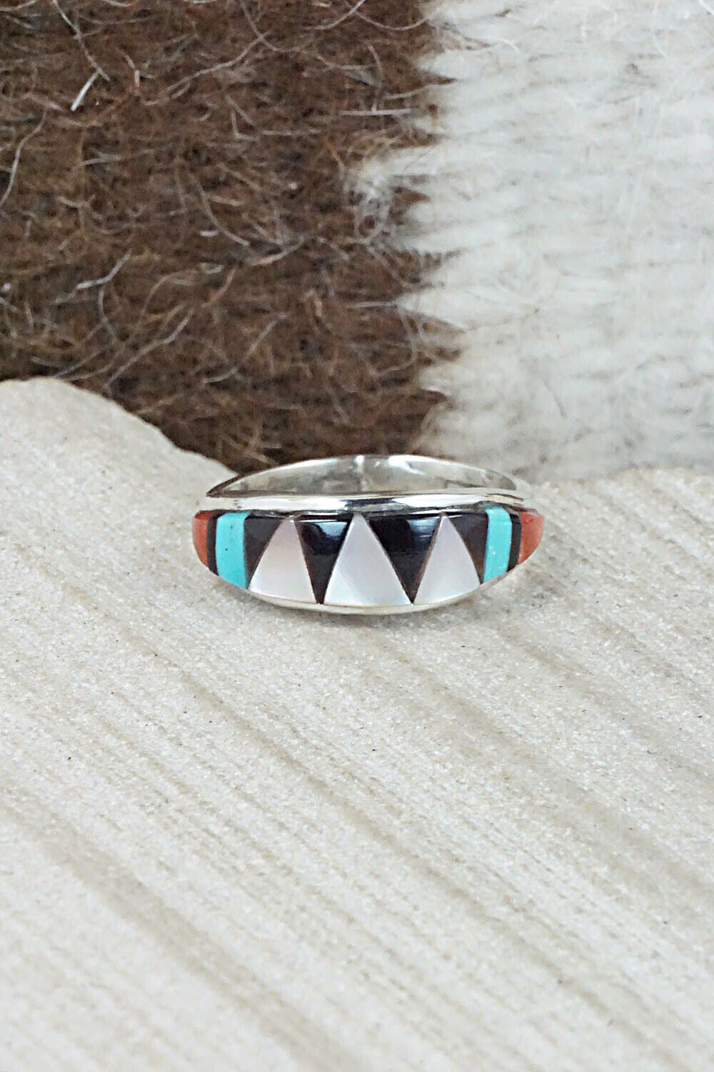 Multi Stone & Sterling Silver Ring - Cena Hernandez - Size 5.75