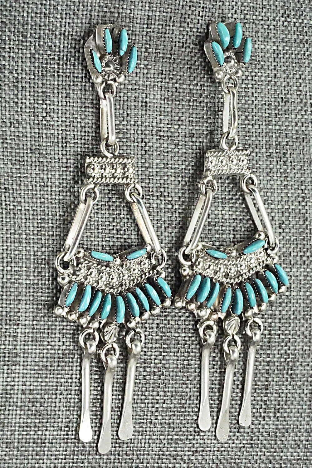 Turquoise & Sterling Silver Earrings - Evangeline Wyaco