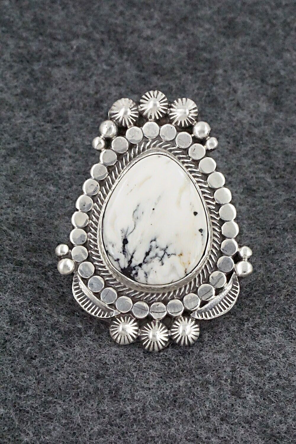 White Buffalo & Sterling Silver Ring - Tom Lewis - Size 6.5