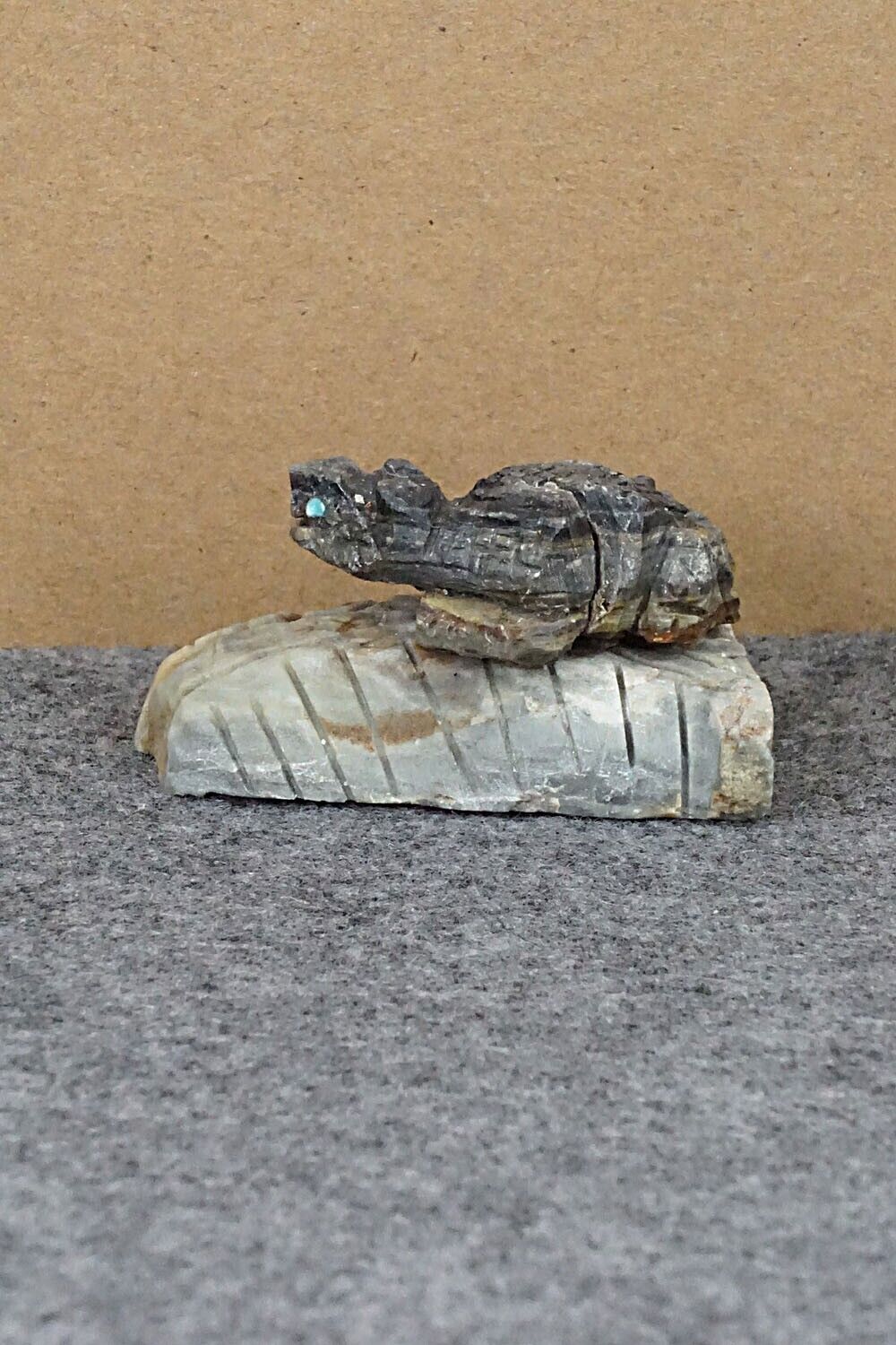 Horned Toad Zuni Fetish Carving - Kent Banteah