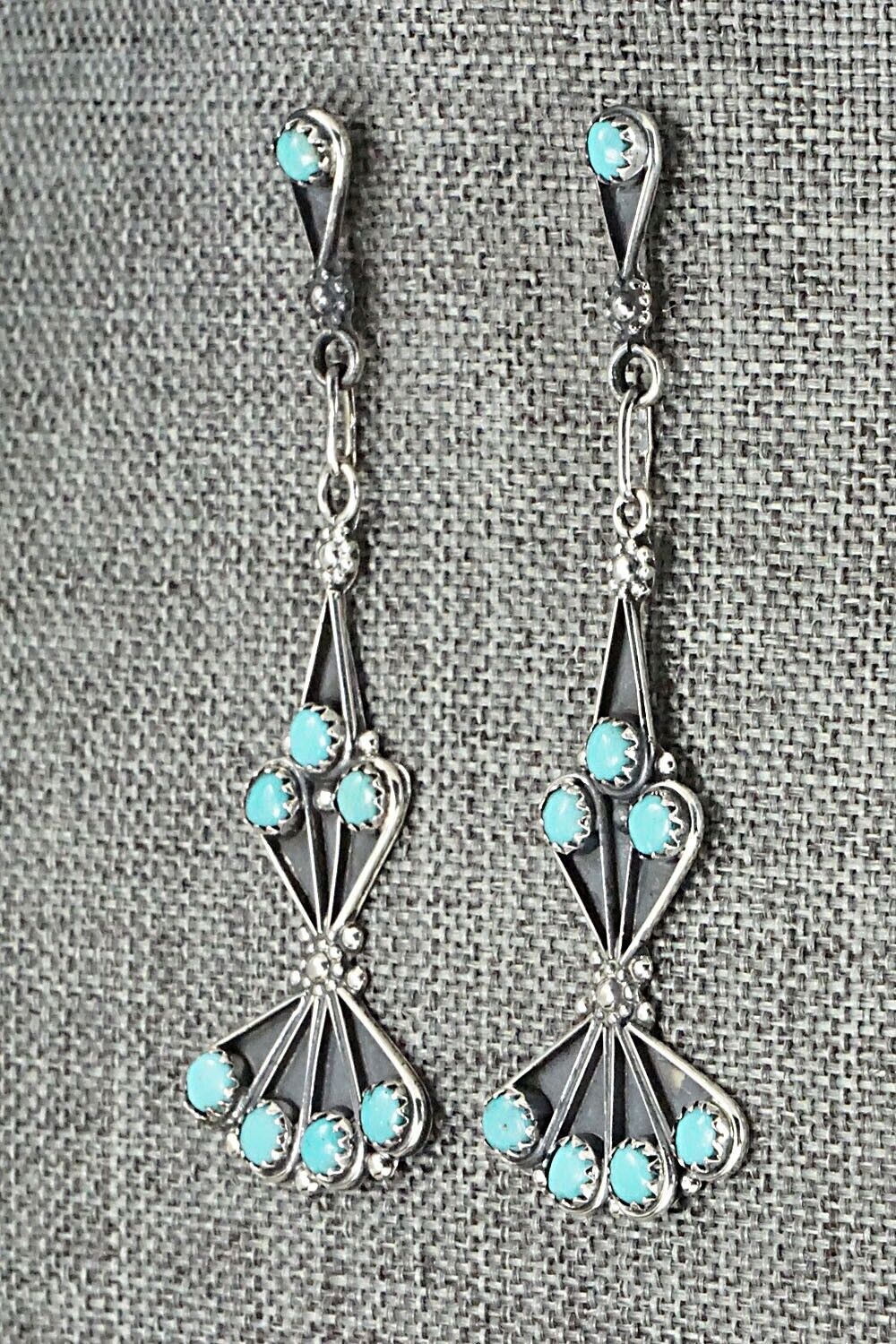Turquoise & Sterling Silver Earrings - Vivianita Booqua