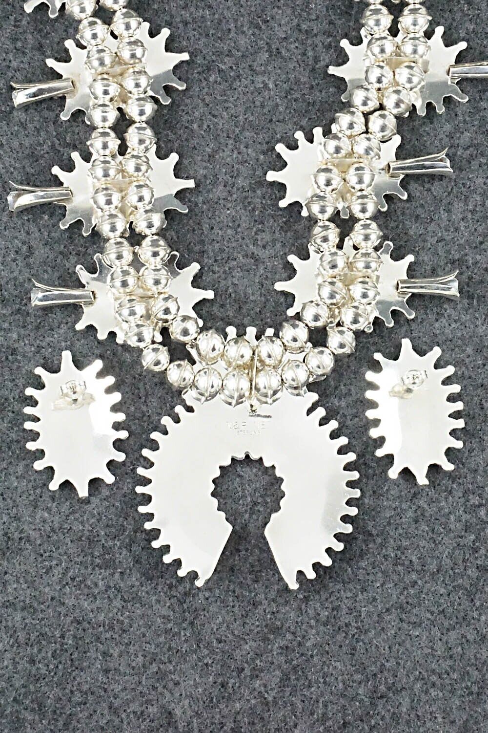 Turquoise & Sterling Silver Squash Blossom Set - Nathaniel Nez