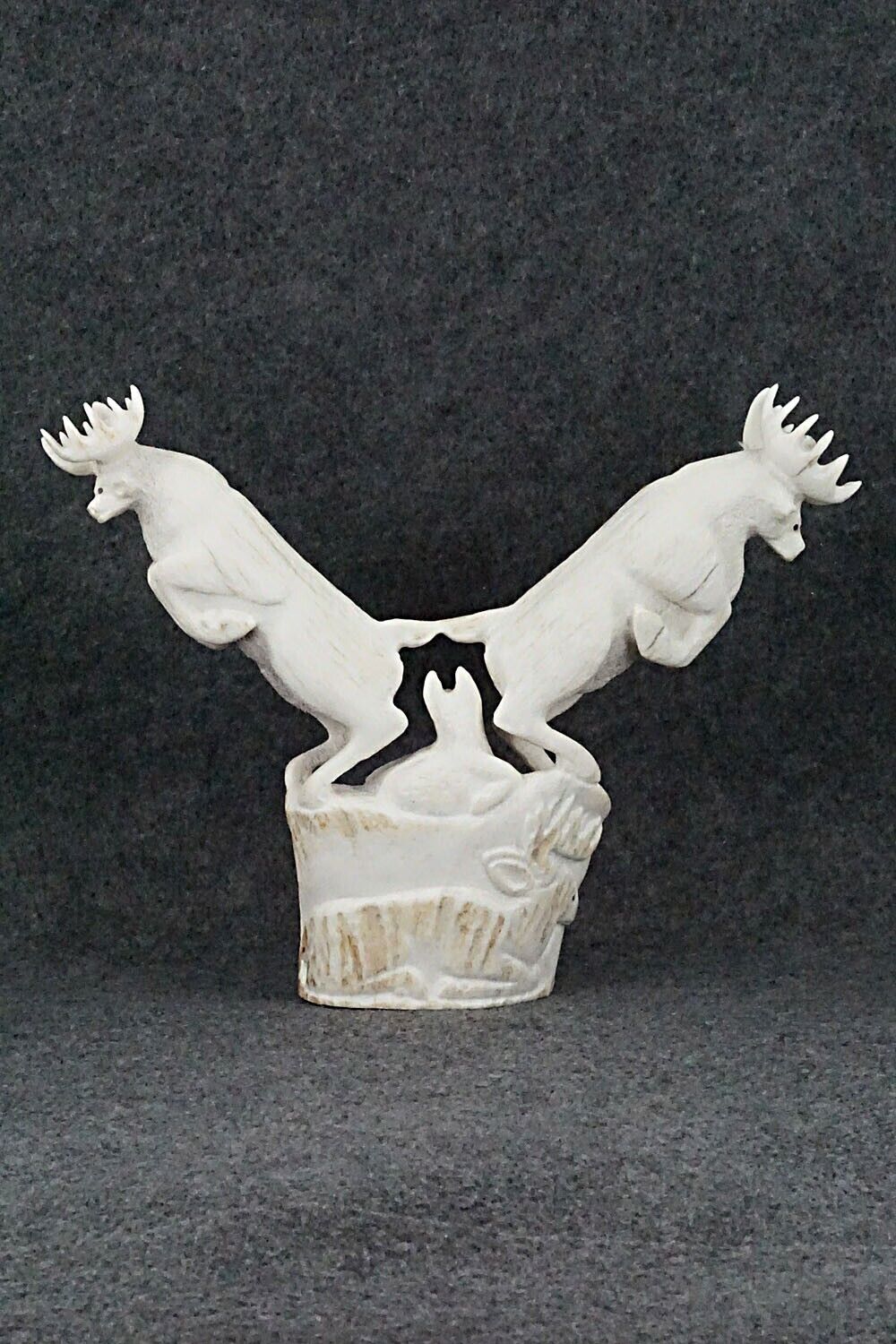Deer & Wolf Zuni Fetish Carving - Maxx Laate