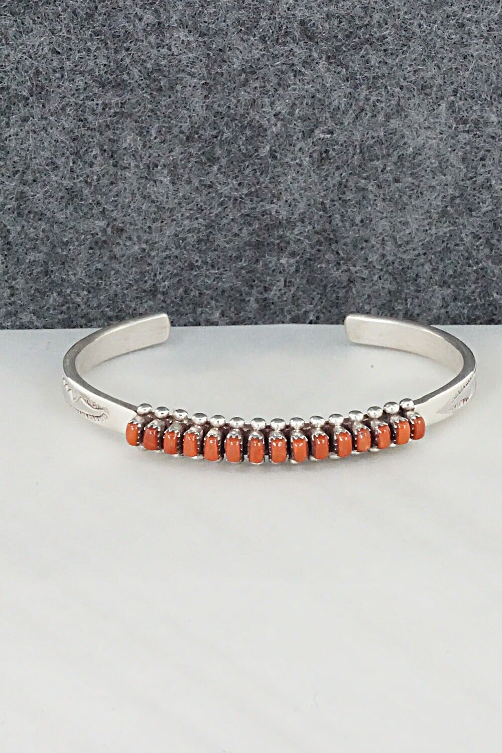 Coral & Sterling Silver Bracelet - Irma Unkestine