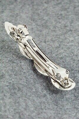 Turquoise & Sterling Silver Hair Barrette - Virginia Long