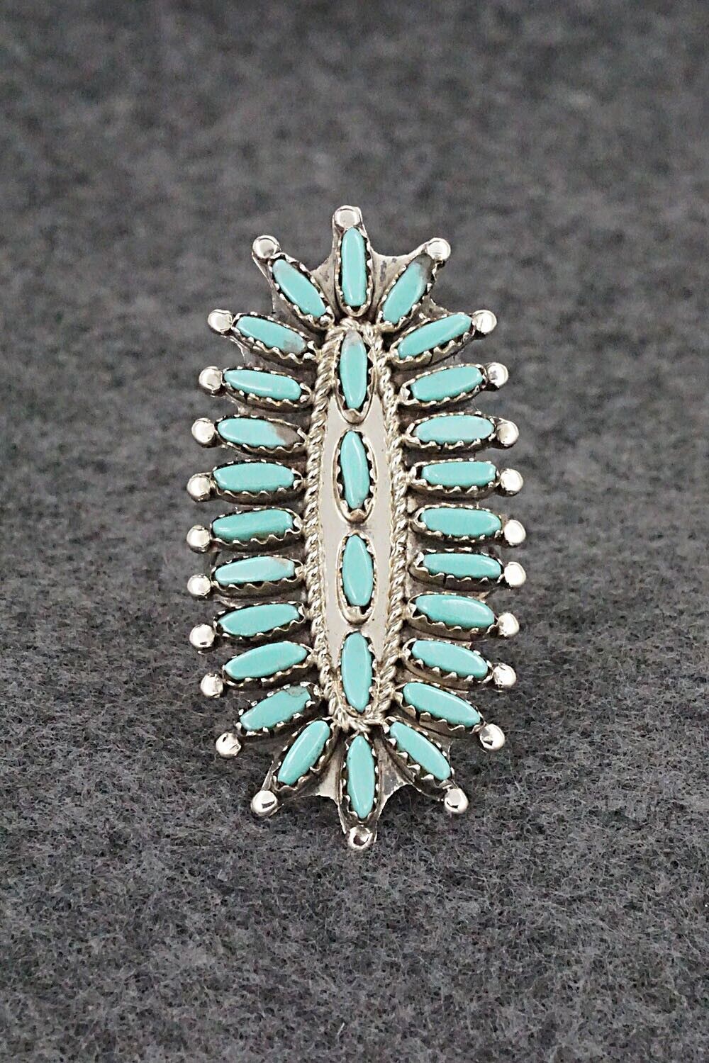 Turquoise & Sterling Silver Ring - Nathaniel Nez - Size 10